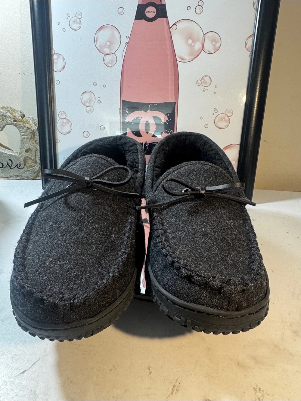 NWOT Dockers Men’s Faux Wool Boater Moc Slip-On Slippers - Size 10
